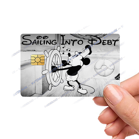 Steamboat Willie Custom Credit Card Cover Pop Culture Vinyl Skin Stickers funny sticker meme sticker